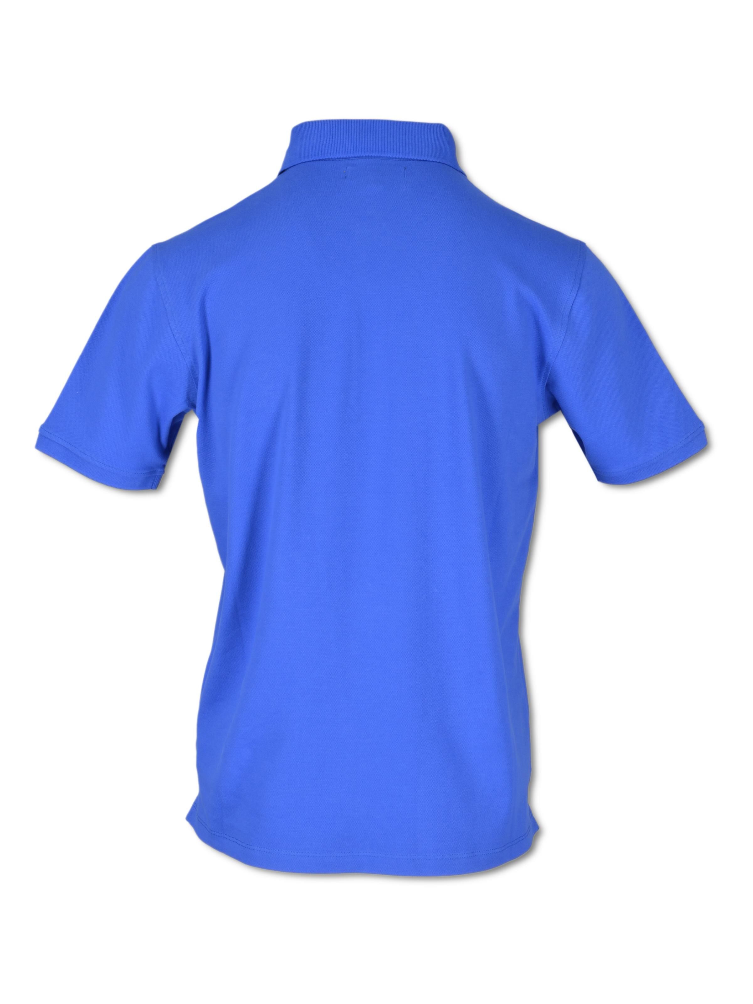 Unifarbenes Poloshirt mit Logo in Kontrastfarben