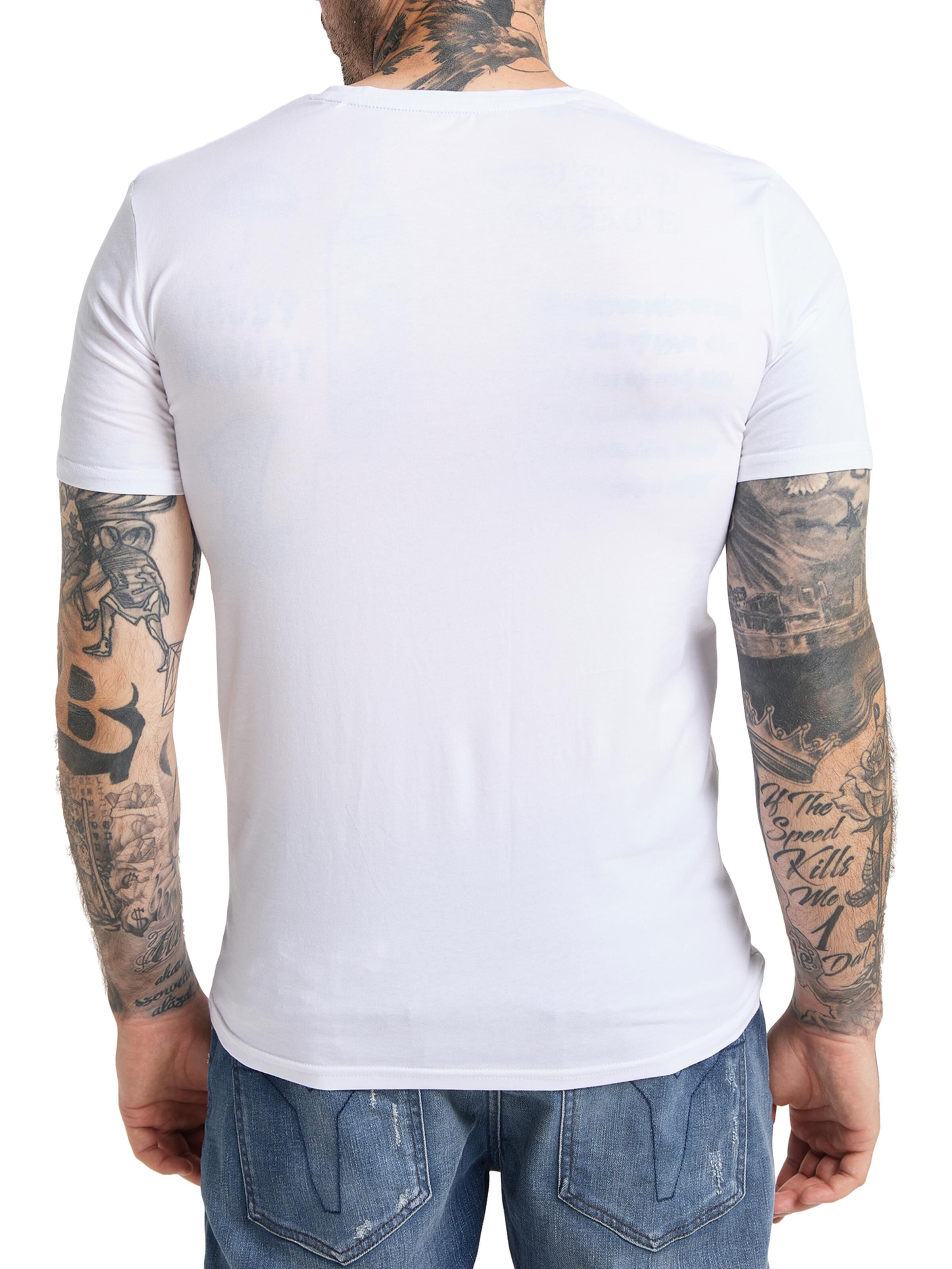 V-neck T-Shirt mit aufwendiger Stickerei