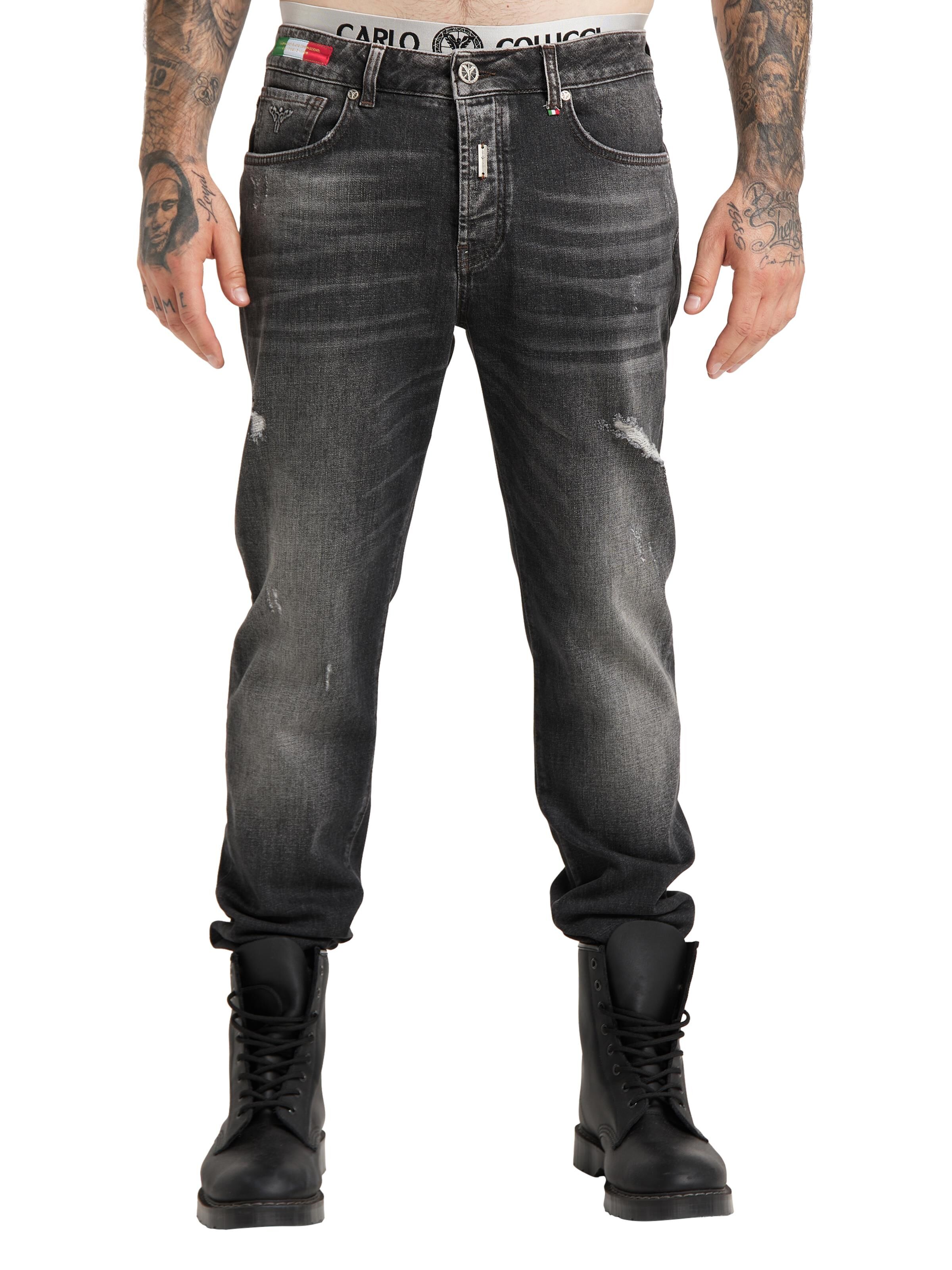 5-Pocket Jeans mit Used-Details