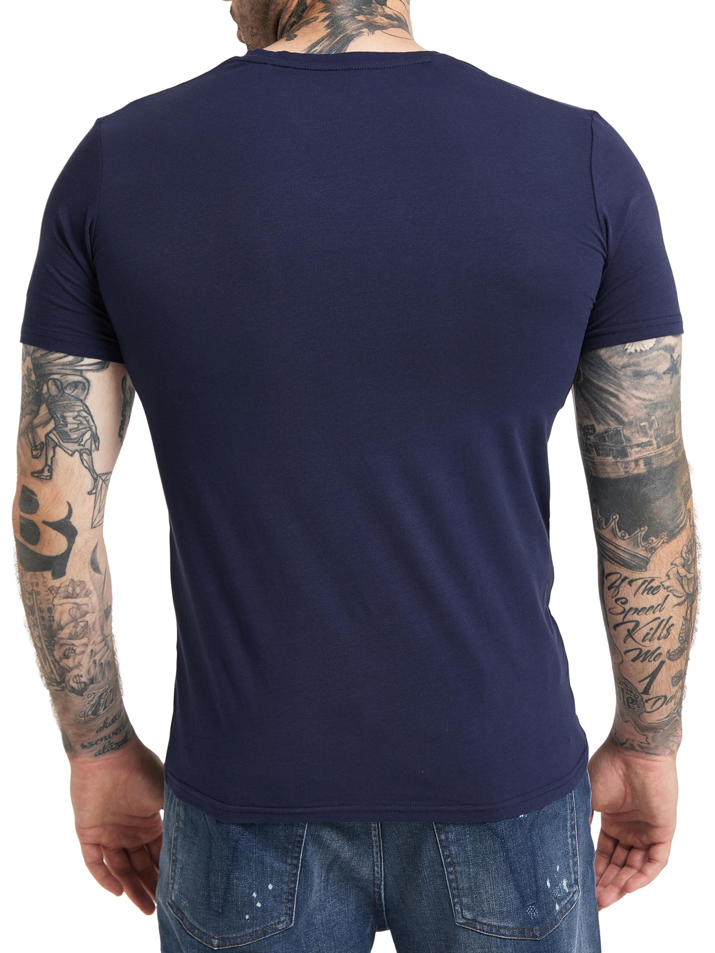 V-neck T-Shirt mit aufwendiger Stickerei